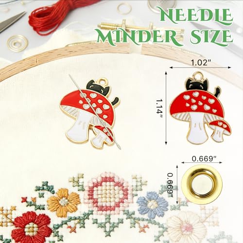 WUSUTE Cat Needle Minder for Cross Stitch, Cute Cartoon Needle Minder Magnet for Organizing, Embroidery Sewing Needle Keeper Needlework Accessories