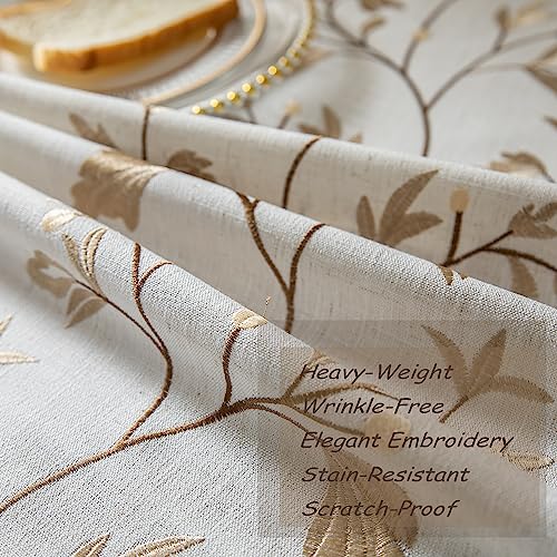 Oubonun Tablecloths for Rectangle Tables - color: Beige, Coffee Leaf, size: 70" x 55" (Rectangular)