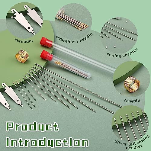 Jupean Long Sewing Needles Large Eye Darning Needle Stitching Needles - style: 11 Size