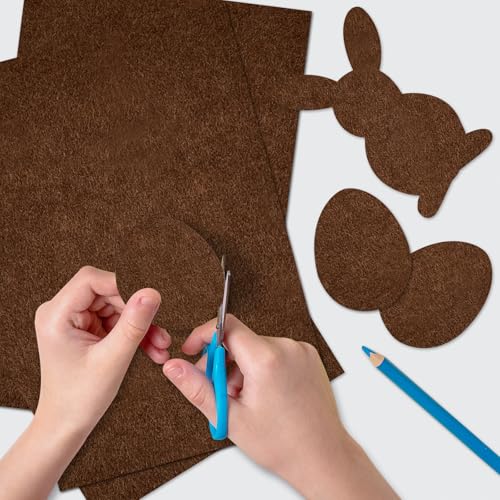 20 Pcs Brown Felt Fabric Sheet 8" x 12" Assorted Color Felt Fabric Sheets for Crafts DIY Handcraft Sewing Squares Patchwork Nonwoven - color: Brown