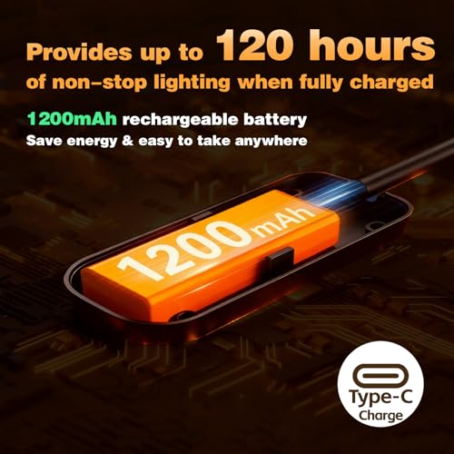 VAVOFO 24 LEDs Rotatable Book Light, Rechargeable Clip Reading Lamp, Black - color: Black