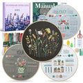ETSPIL Embroidery Kit for Adults, 2 Hoops, 4K Slow-Mo, Pre-Printed Patterns - color: flower D4