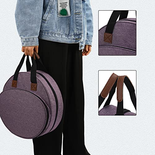 Multifunctional Embroidery Supplies Storage Tote Bag, Large-Capacity Embroidery Project Storage Bag - color: Purple Circle