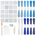 46 Pcs Sashiko Thread Kit - Skeins Blue Sashiko Thread，Sashiko Needles，Sashiko Patterns,Embroidery Projects for Sewing Hand Quilting Mending Supplies - color: blue