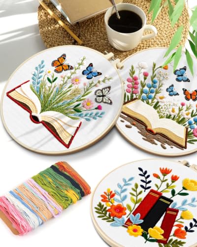 TINDTOP Embroidery Kit for Adult, Embroidery DIY Starter Kit - color: Book