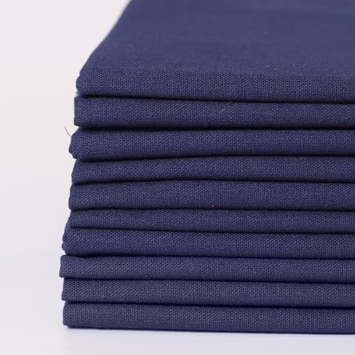 10 Pieces 18 x 21 Inches Cotton Fabric Precut Quilting Fabric Bundles Solid Colors Layer Cakes Quilt Material for DIY Craft Sewing Embroidery (Royal Bule) - color: Royal Blue