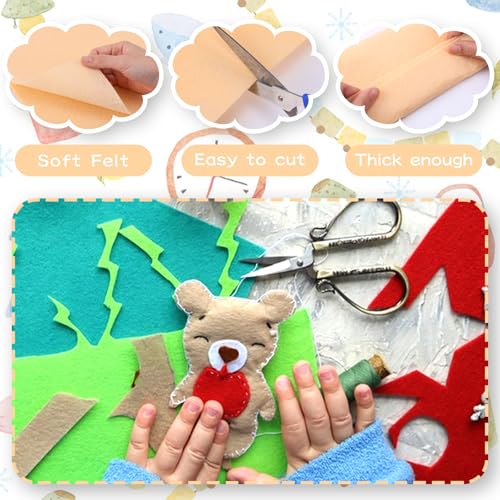 12" x 12" Squares Felt Sheets Fabric, 10Pcs Felt Fabric for Crafts, 1mm Thick Halloween Christmas Fabric Fall Felt Non-Woven Felt Paper for Sewing DIY Projects(Skin Color) - color: Skin Color