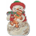 Mill Hill Snowman with Gingerbread Counted Cross Stitch Ornament Kit 2024 Jim Shore Collection JS202415, 3 x 5 inches, Multi