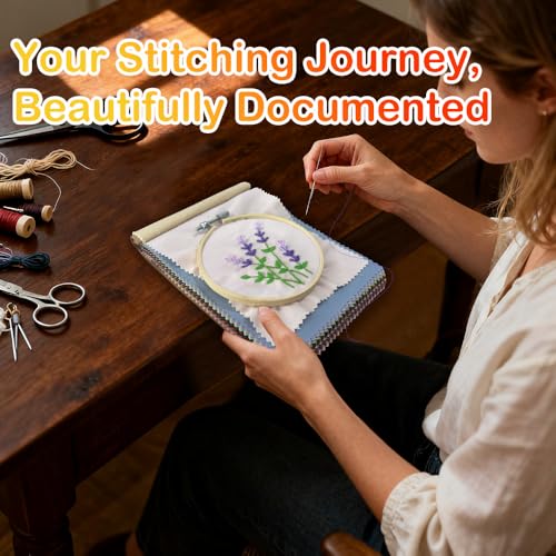 36-Color Embroidery Notebook Set - 14x20cm Cotton Practice Fabric Pages