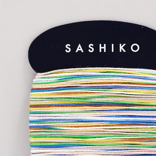 DARUMA Sashiko Thread Card Rolls Set of 2 (43.7 Yards x3) - Sewing & Embroidery, Includes Instruction Manual and Gift Packaging (Thin, 8-Tone Kasuri Yarn) - color: 8-Tone Kasuri Yarn, style: Thin