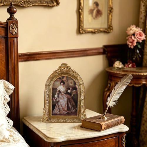 Vintage Picture Frames 5x7 Ornate Bronze Antique Picture Frames for Wall and Tabletop Vintage Photo Frame Victorian Home Decor Gallery Wall Decor in Arch Shape - color: Bronze, size: 5x7