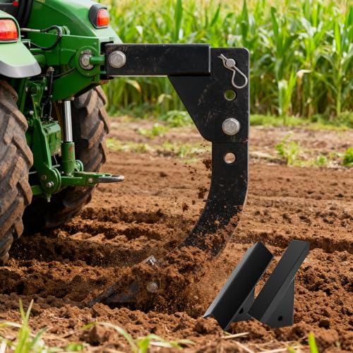 Hitch Mounted Trencher Fits 3 Point Hitch, Heavy Duty Subsoiler, Hitch Lawn Ripper for ATV/UTV Tractor, Updated Adjustable 16" Trenching Shank Plow, Thicken Trench Digger with 2pcs Replaceable Teeth