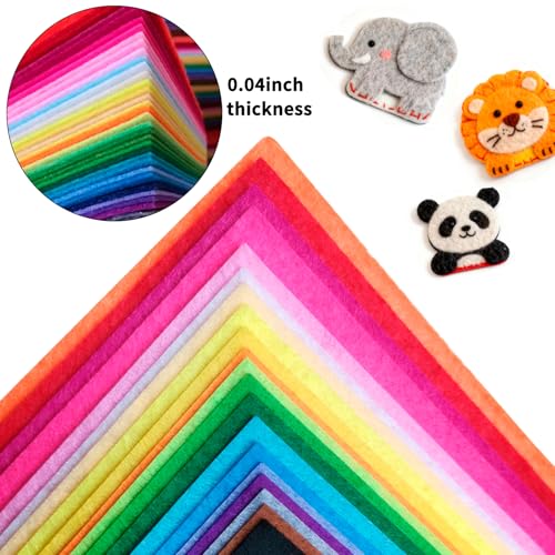 120 Pcs Craft Felt Sheets, 40 Colors 4 x4 Inch Felt Fabric DIY Crafts