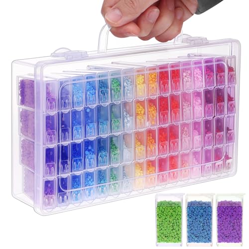 SGHUO Diamond Painting Storage Container 64 Grid Bead Organizer Dividers - style: 64