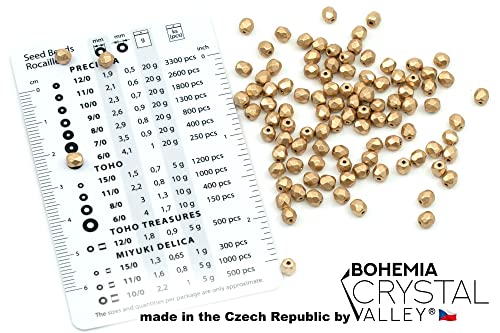 0.88oz (Approx. 500 Beads) Mix of Faceted Fire Polished Pressed Czech Glass Beads, Sparkling Shiny Mix BCV - color: Mix 02 Red Gold