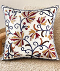 Embroidered Throw Pillow Cover, 18x18 Inch, Fall Floral - color: Fall Flower, size: 18" x 18" (Pack of 1)
