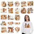 Fall Thanksgiving Iron on Transfers - 20Pcs Dtf Transfers Ready to Press, Autumn Pumpkin Turkey Iron on Decals Patches, Fall Give Thanks Heat Sublimation Stickers for DIY Tshirts Clothes Bags - color: Fall Thanksgiving119