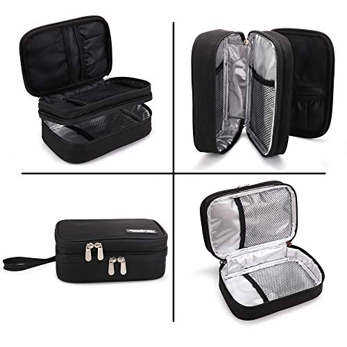 apollo walker Insulin Cooler Travel Case with Ice Packs and Insulation - color: Black, size: Medium
