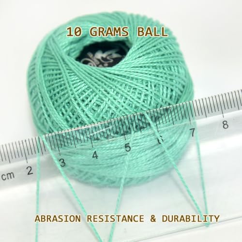 Double Mercerized Egyptian Long Staple Cotton Pearl Thread Ball 10 Grams Rainbow Color 12 Colors per Box for Crochet Hardanger Kniting Hand Sewing,Citrus Pop PrimaryPalette - color: Citrus Pop Primary Palette