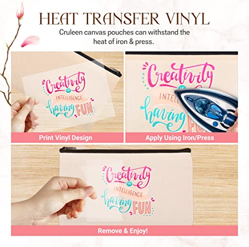 40pcs Blank canvas Zipper Pouch Makeup Bags Bulk, Smooth Zipper Pencil Case - color: Beige, size: 9x7.1