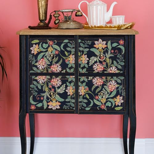 OLYCRAFT 3pcs/Set Boho Rub on Transfers for Furniture and Crafts 6x12 inch Paisley Furniture Decals Flower Theme Transfer Stickers Rub on Decals for Wood Furniture Home Decor - style: Paisley