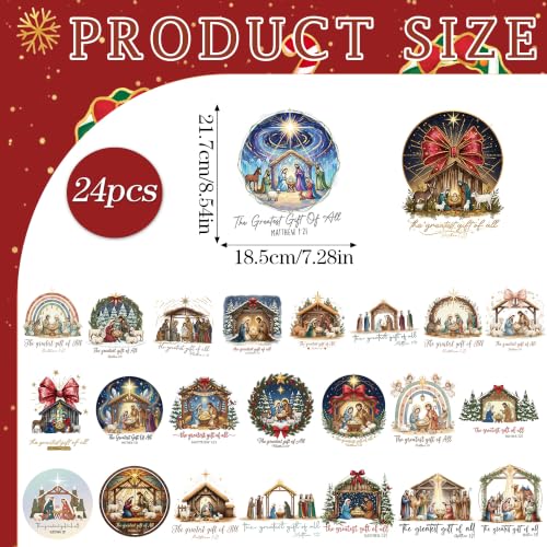 Dazoratix Christmas Iron on Transfers - 24 Sheets Jesus DTF Ready to Press - style: Christmas Jesus
