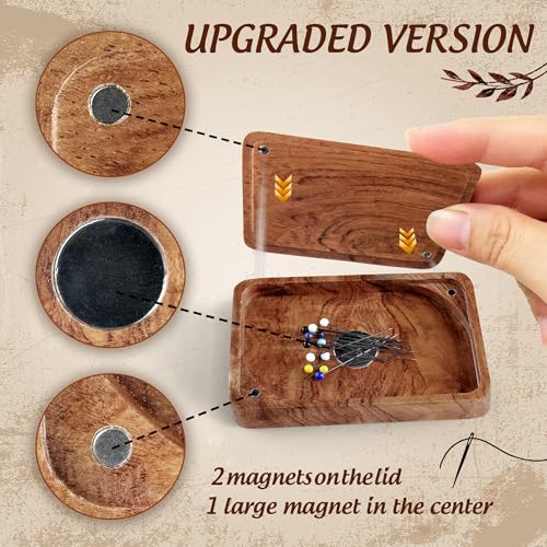 SAVINA Sewing Needle Storage Box - DIY Wooden Sewing Pins Organizer. Perfect For Quilters, Sewers, Tailors (1 Pieces)