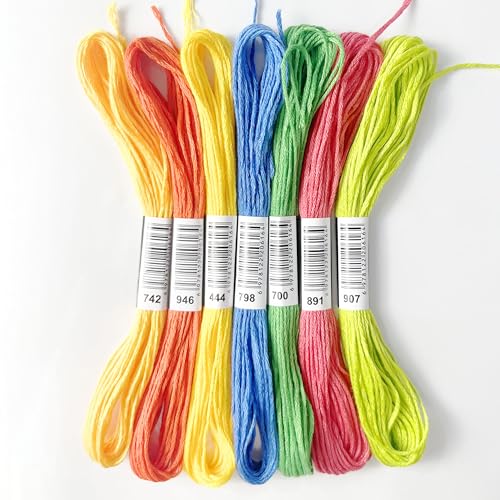Premium Rainbow Color Embroidery Floss with Cotton for Cross Stitch Threads, Bracelet Yarn, Craft Floss, Embroidery Floss Set (447colors) - color: 447colors