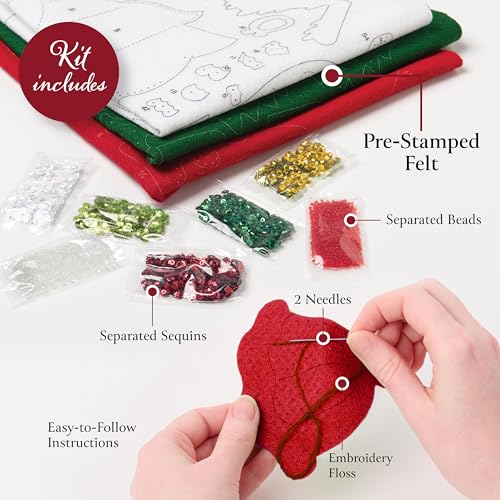 Bucilla Felt Applique 6 Piece Ornament Making Kit, Jolly Gingerbread Snowman, Perfect for DIY Arts and Crafts Projects - style: Ornaments