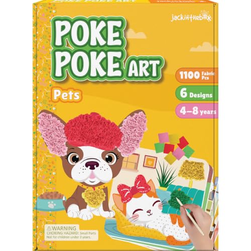 jackinthebox Poke Art Pets Crafts Kits for Children, Gifts Toys, Ages 4-8 - style: Pets
