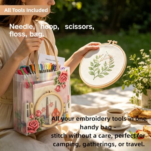 Embroidery Stitch Book Kit 29 Stitches Beginner Embroidery Kit for Adults (Basic Kit)
