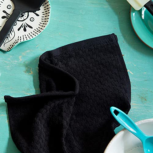 COTTON CRAFT Amazing Kitchen Towel - 12 Pack 100% Cotton Waffle Terry Towel - color: Black, size: 12 Pack