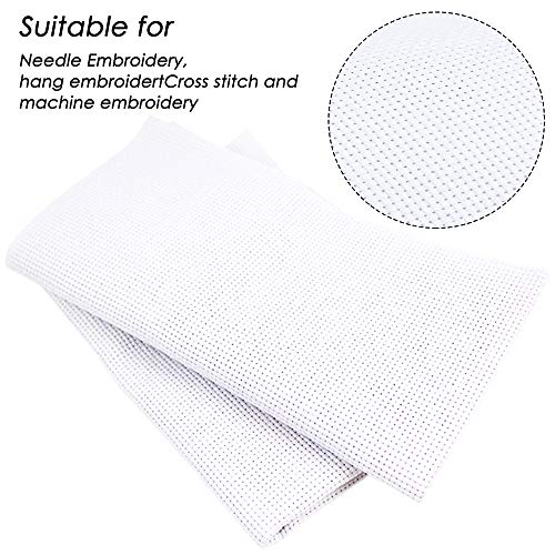 6 Pieces Classic Reserve Aida Cloth Cross Stitch Cloth, DaKuan 11 Count Cross Stitch Fabric, White, 12 by 18-Inch - color: White