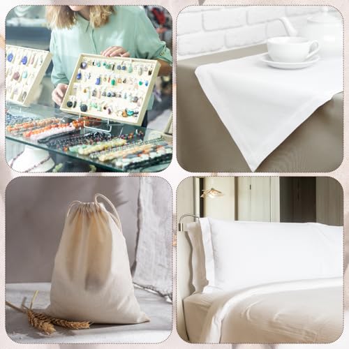 1 Yard White Cotton Fabric 59 inch Wide Quilting Fabric Material, 5.8 oz