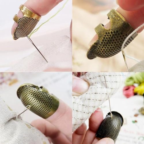 Generic Adjustable Metal Thimble Protector Finger Guard for Quilting, Embroidery, Needlework, DIY Handcraft Projects