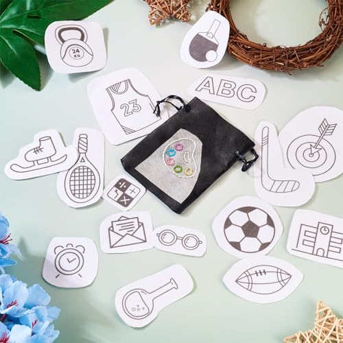 Magibeads 68 Patterns Sturdy Sport Theme Water Soluble Embroidery Stabilizers Tennis Rugby Stick and Stitch Embroidery Patterns Wash Away Embroidery Paper Starter Kit for Hand Sewing Beginners Adult - color: Sturdy & Sport
