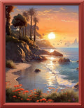 Leczany Cross Stitch Stamped Kit for Beginner - Beautiful Seaside | DIY Embroidery Starter Patterns Craft Kit Needlepoint for Adults | 11CT, 3 Strands | 13x16.9 inches - color: 11CT Stamped kits,Beautiful Seaside 13x16.9 inches