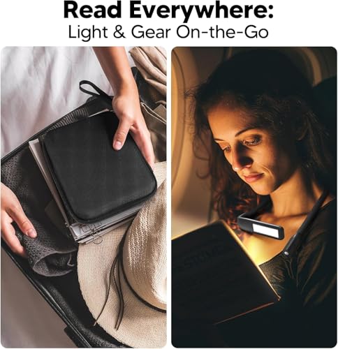 Neck Light with Storage Case, 3 Color Dimmable Reading Light - color: Black Light with Storage Case
