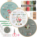 Highkick Embroidery Kit for Beginner, Top 34 Stitches for Embroidery Adults Starter,with Step by Step Illustrations, Patterns