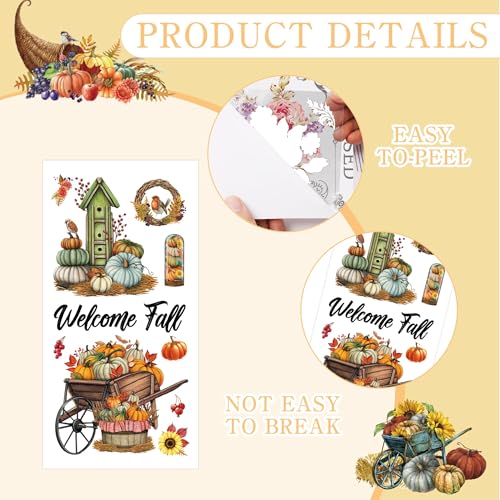 10 Pcs Fall Rub-On Transfers for Furniture & Crafts, 12 x 6 Inch - style: Vintage Fall