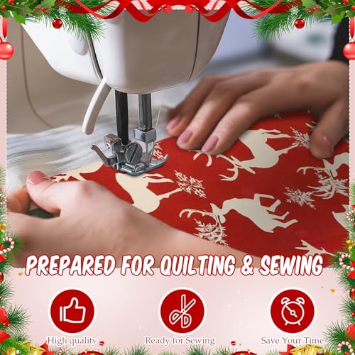 Tatuo 30 Pcs Christmas Cotton Fabric Squares 10 x 10 in Patchwork Fabric - style: Classic Christmas