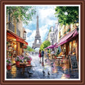 Dimensean Counted Cross Stitch Kit for Beginners, 11CT Unprinted Cross-Stitch Kit Easy Patterns Needlepoint Kit Cross Stitching Embroidery Kit Supplies-Iron Tower Twilight Couple 18x18 inch - color: ColorDIY07