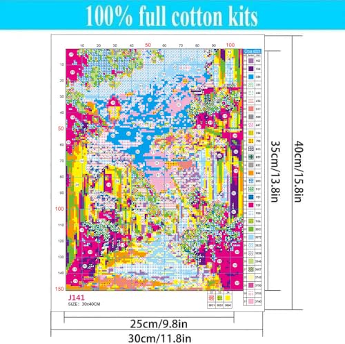 WUSARPLY Landscape Stamped Cross Stitch Kits for Beginners Adults - color: J141