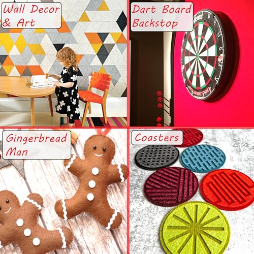 Barcelonetta | Felt Fabric | 72" Wide | 1.6mm Thick | Acrylic & Soft | Felt by the Yard | Felt for DIY Crafts, Projects, Sewing (Black, 1 Yard) - color: Black, size: 1 Yard