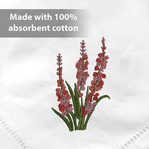 Embroidered Table Napkin, Mixed Color Hyacinth Bulbs Cloth Napkins 18x18 in - color: Mixed Color Hyacinth Bulbs