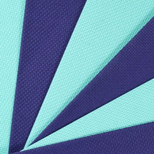 KCS 6 pc of 12" x 18" (30cmx45cm) 14CT Counted Cotton Aida Cloth Cross Stitch Fabric (Royal Blue+Sea Green) - color: Royal Blue+sea Green
