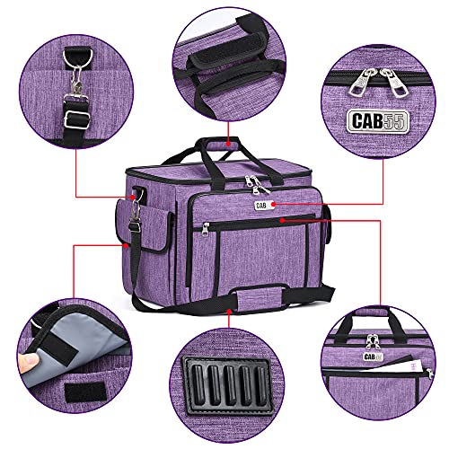 CAB55 Sewing Machine Case - Carrying Bag with Removable Padding, Tote for Machine and Accessories - color: Purple