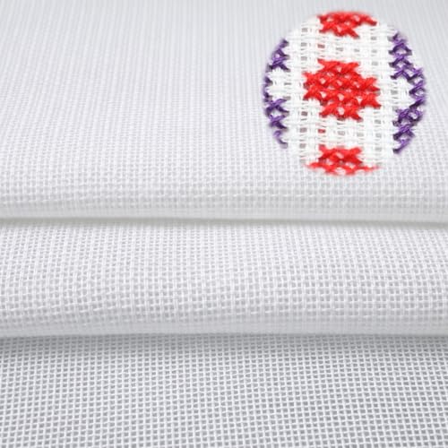 2 Pcs White Needlepoint Canvas 14 Mesh Needlepoint Canvas 20 x 20" White Blank Polyester Cotton Canva Embroidery Blank Whites Cloth Needlepoints Fabric for Embroidery Cross Stitch Knit Crochet Project