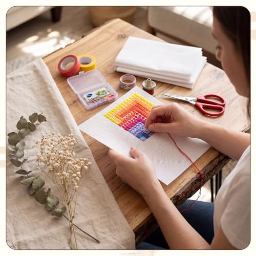 Mifoci 91 Pcs 18 Mesh Needlepoint Canvas Kit, 8 Pcs 12"x18" Blank Mesh - size: 12x18 Inch