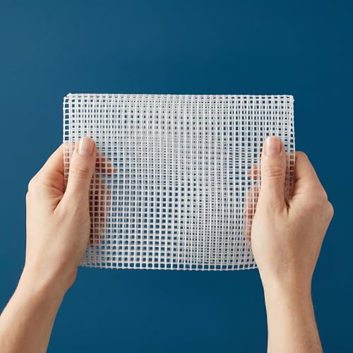 EXCEART Blank Latch Hook Mesh Canvas 59.1" x 39.4" White Plastic Mesh